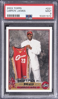 2003-04 Topps #221 LeBron James Rookie Card -PSA MINT 9